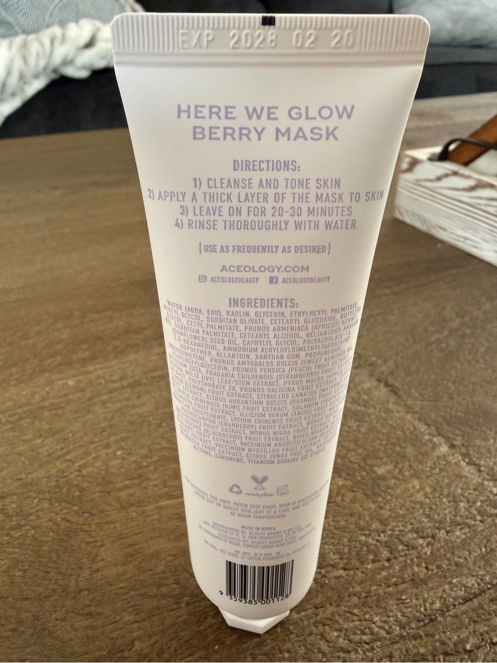 Aceology Here We Glow Berry Mask 2.19 oz NEW Sealed Brightening Face Mask - Picture 5 of 6